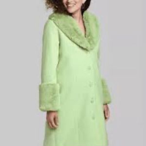 Wild Fable Green Faux Fur Coat